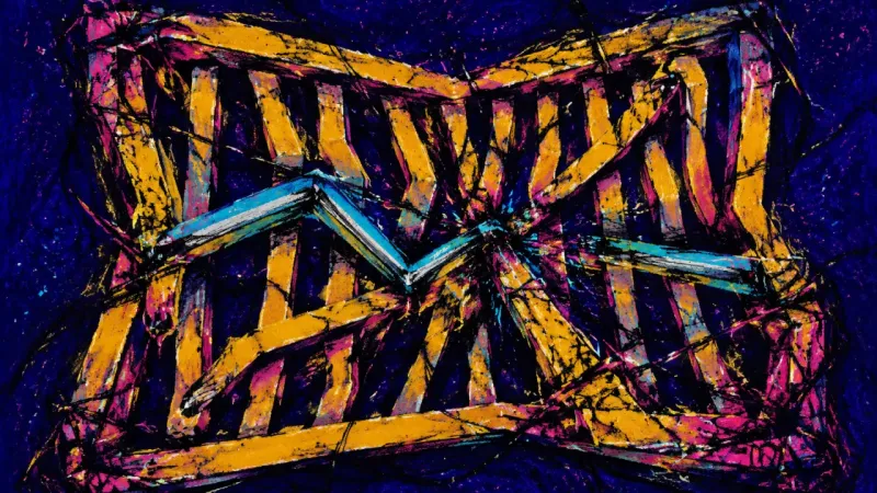 Frame Under Pressure A crushed bed slat frame represents co-dependent urgency and the oppressive loss of boundaries