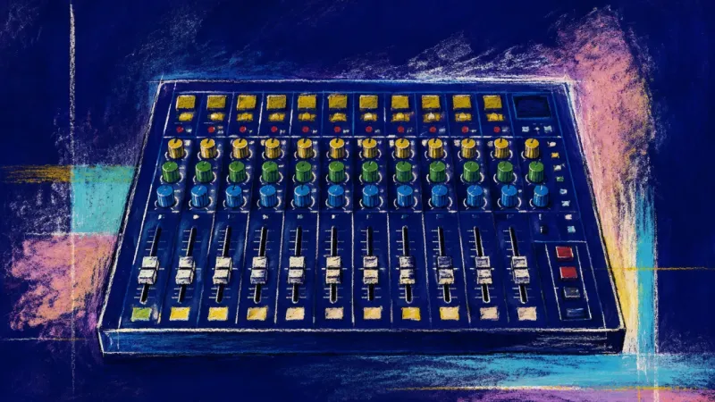 Channels Returned A restored mixing console with separate, orderly channels, symbolizing clear boundaries and commu