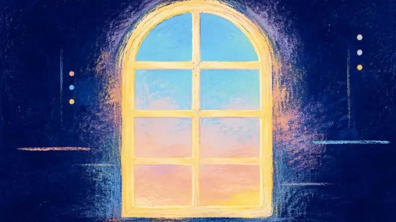 Window Rebalanced An abstract window restored to balanced order, representing secure closeness that allows a partner's