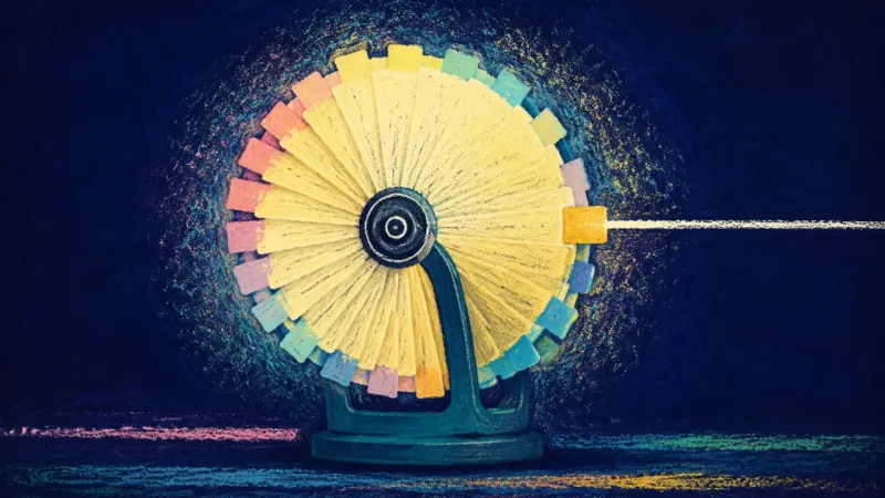 Purpose in Motion An ordered index card carousel with one selected tab represents wait-mode procrastination easing and