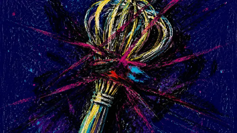 The Tangled No An abstract whisk tangled into a dense knot represents boundary guilt and the pressure to appease a