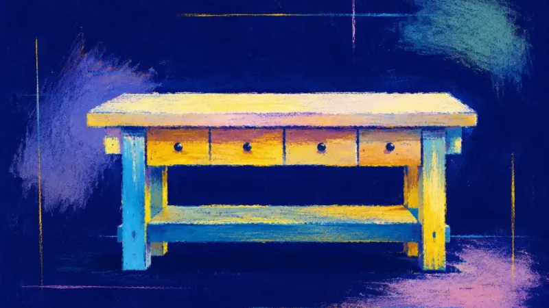 A restored workbench represents honest progress while private practice and ongoing difficulty remain