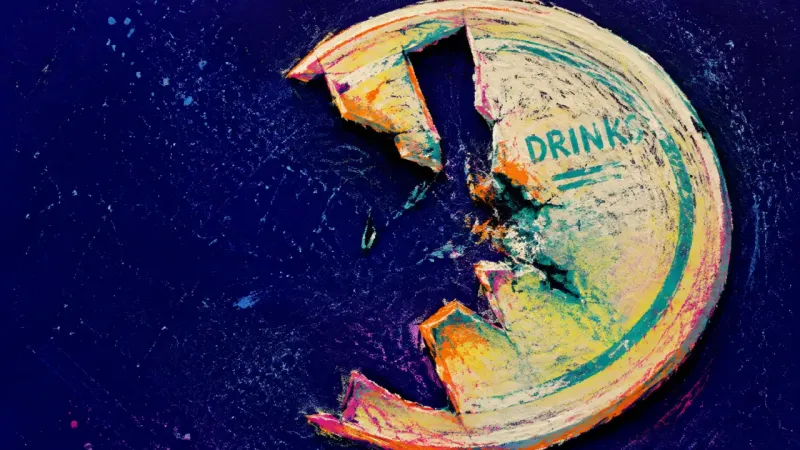 A drinks coaster picked into a torn crescent, symbolizing anxiety about belonging in an ex's friend