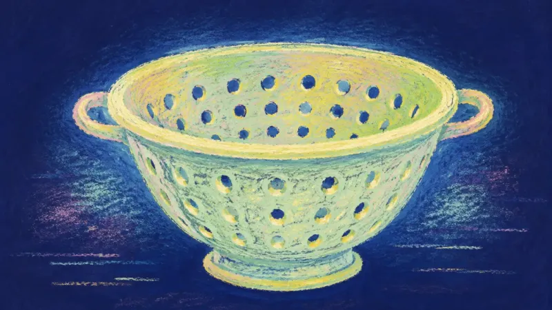 Room for Want An orderly colander with clear openings, symbolizing desire separated from inherited judgment andA1B