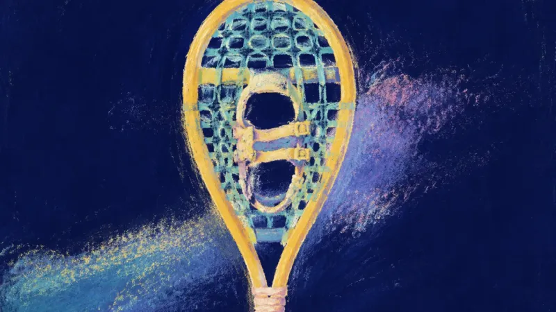 Passage in Balance A restored snowshoe with an orderly open lattice, representing workplace belonging grounded in clear