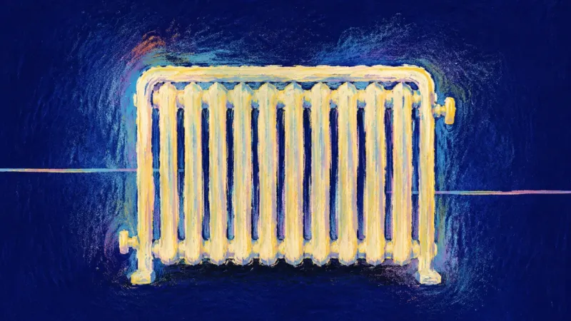 Rhythm Restored An orderly radiator with evenly spaced ribs represents month-end pressure resolved through protected