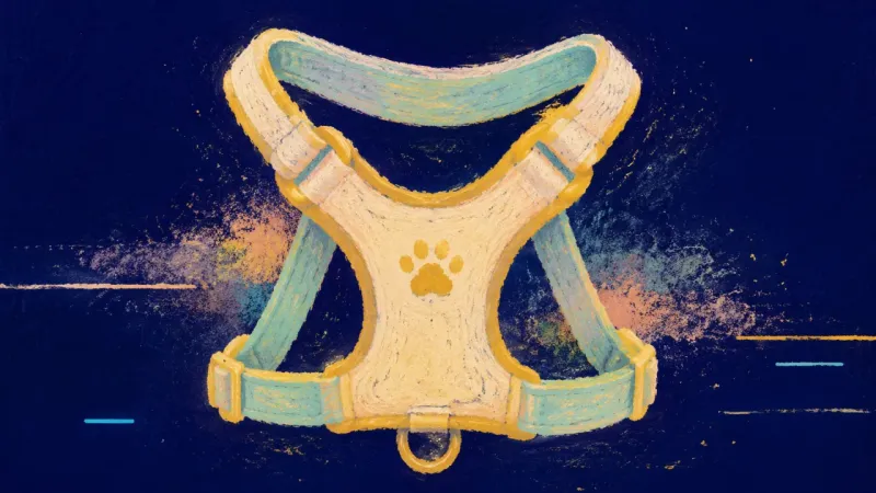 Harness in Balance A restored pet harness with open, balanced contours, representing a reality-tested choice that-resp