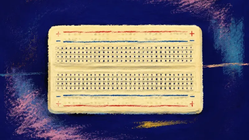 Restored Continuity A restored electronics breadboard with ordered socket rows, representing exam confidence rebuilt byu
