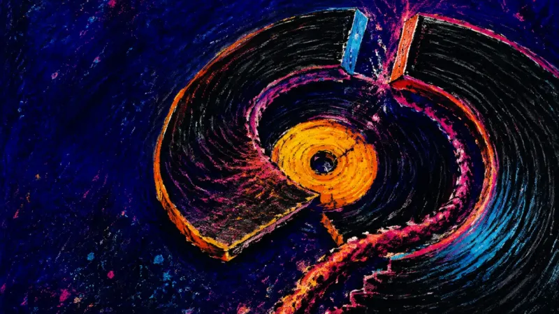 A record torn into a tight spiral along one overplayed groove, symbolizing renewed hope in aane