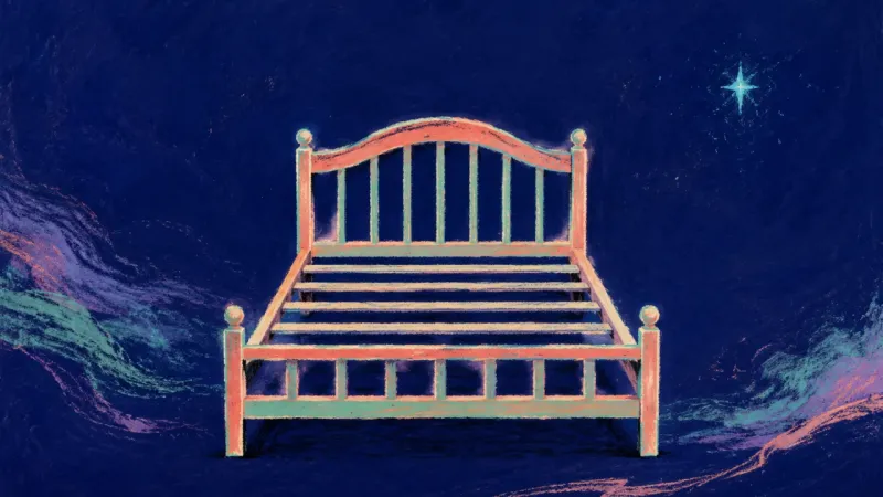 A Frame for Staying A restored bed frame with evenly aligned slats, representing grounded self-trust built throughrepeat