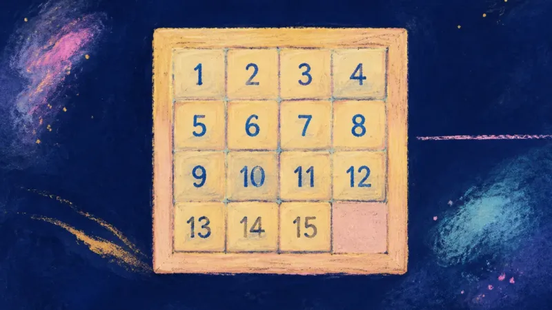 An ordered sliding tile puzzle with one plain tile, symbolizing restored attention and firm digital,
