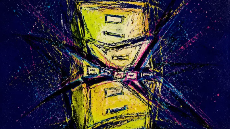Authority Under Pressure An abstract filing cabinet buckled by tangled lines, representing family-boundary regression and the