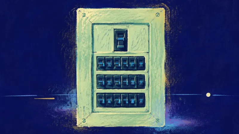 Self-Directed Current A restored circuit breaker panel with orderly switches, representing habit confidence built through