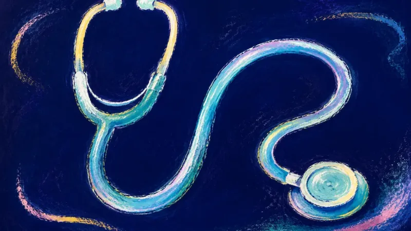 Open Listening An uncoiled stethoscope represents self-authored closure, clearer boundaries, and emotional movement
