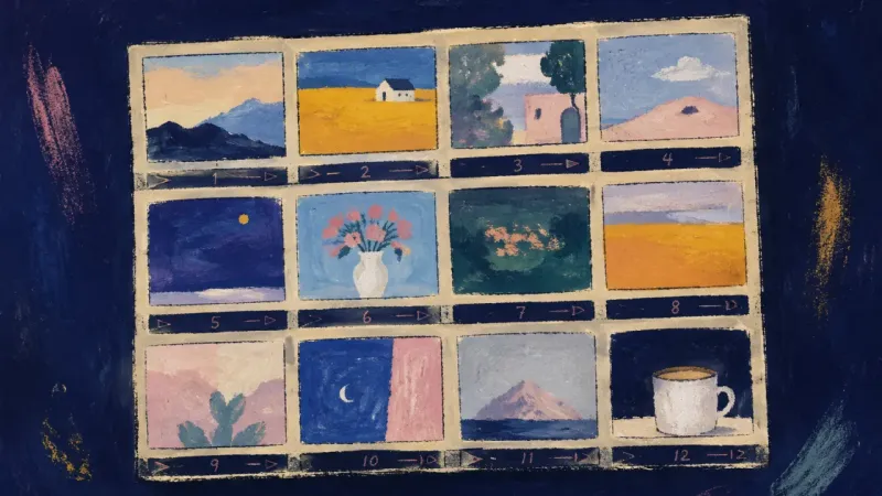 Evidence in Order A restored contact sheet with orderly image frames, representing clear discernment, reciprocal