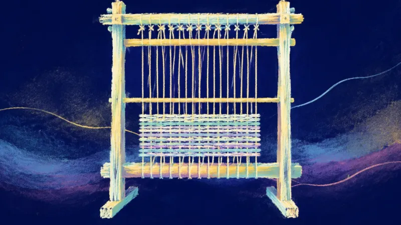 Loom Rebalanced A restored loom representing family-boundary clarity, with a regular pattern expressing balanced||||