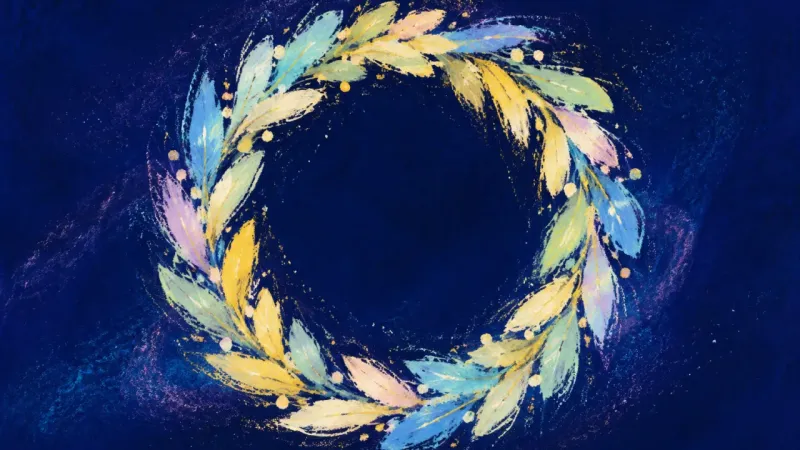 A restored wreath with an open, balanced shape, representing shame becoming information rather than