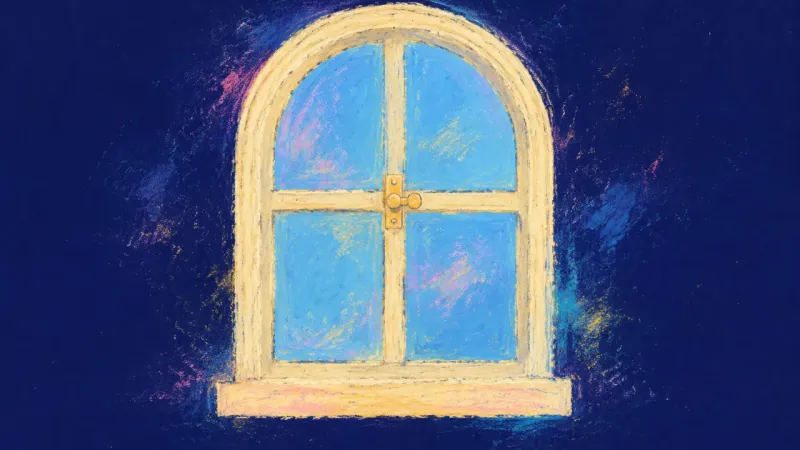 Frame in Balance A restored window frame with clear, balanced divisions, symbolizing calm self-advocacy and an ord