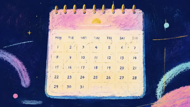 An abstract calendar restored to a balanced grid, representing a supported academic return guided by