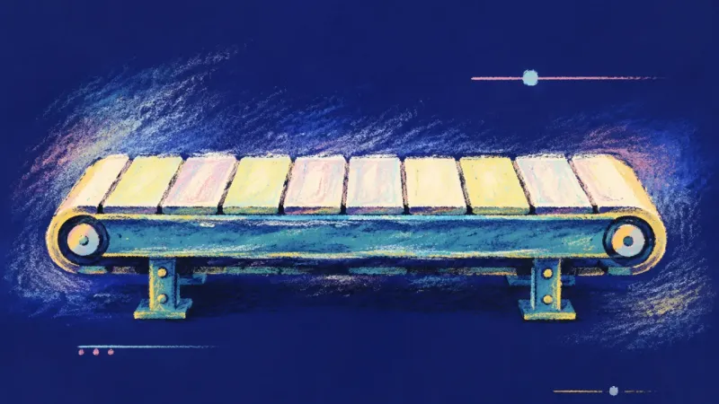 Aligned Momentum A straightened conveyor belt represents deliberate effort, clearer career criteria, and renewed self