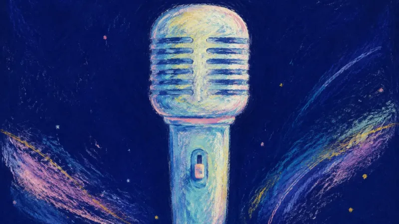 A restored microphone symbolizing private self-trust, balanced choices, and public honesty rooted in