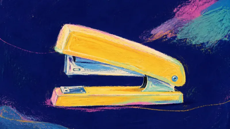 Restored Alignment A restored stapler representing bounded honesty, where unfinished pain can be acknowledged without_s