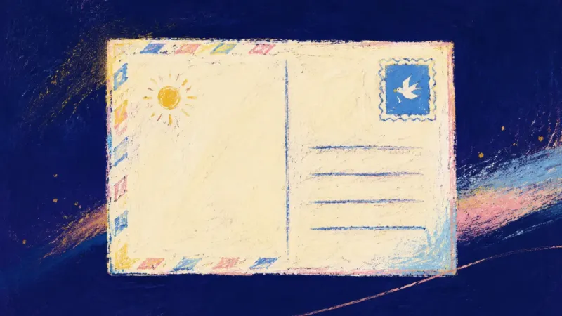 Address Restored A restored postcard with distinct message and recipient areas, symbolizing direct disclosure, mutual