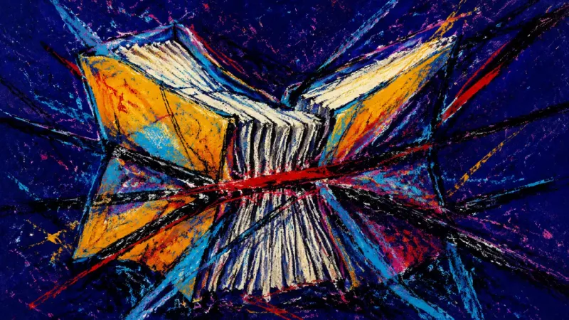 Compressed Ending A crushed book represents unresolved breakup grief, compulsive clue-seeking, and an ending that