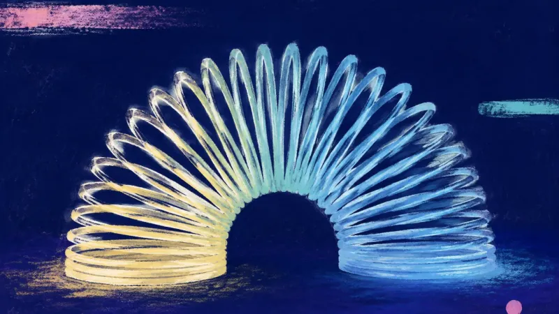 Open Rhythm A slinky unfolds into an even sequence, symbolizing how small progress can support a long-term 