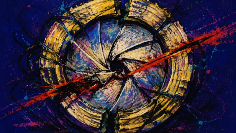 Aperture Under Siege A crushed camera aperture bound by chaotic lines represents analysis paralysis and fear of testing a