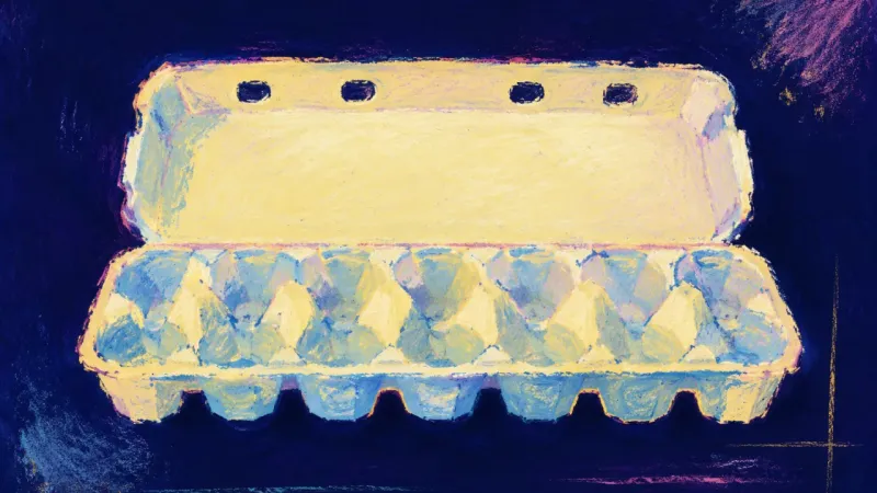 Restored Rhythm An orderly egg carton represents adult boundaries, steady self-trust, and belonging that no longer4f