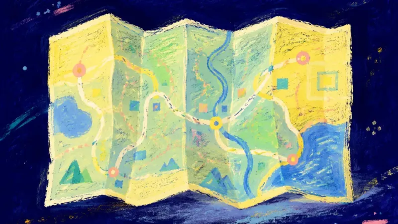 Unfolded Routes An abstract map opened into clear routes, representing a shift from rushing intimacy to patient, 0