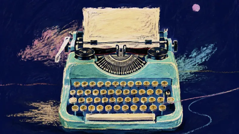 Rhythm Restored A typewriter restored to orderly key rows, representing academic work becoming measured, revisable,