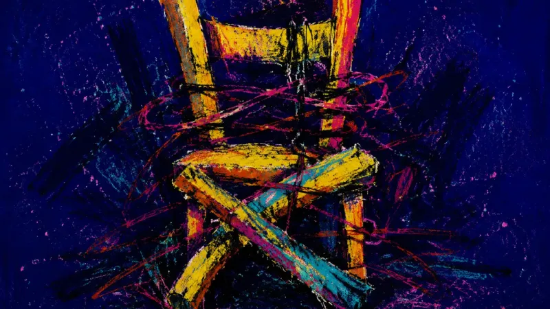 A collapsed chair symbolizes the pressure of treating friends' independent choices as proof of9