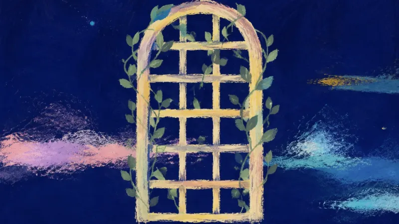 A restored trellis with balanced openings, symbolizing clear boundaries, values-based choice, and15?