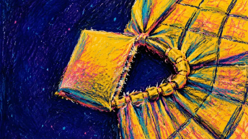 Cushioned Silence A weighted blanket buckled around a torn, covered cell, symbolizing how familiar comfort can hide
