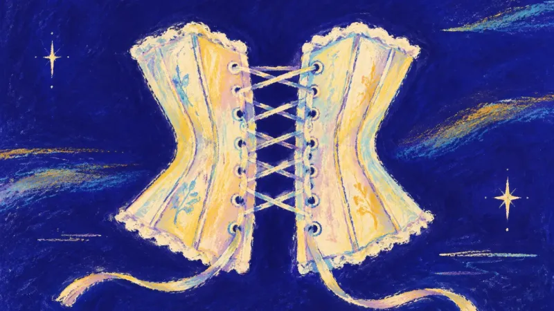 Self-Respect Unlaced A released corset regains balanced panels and an open form, representing self-respect beyond sibling