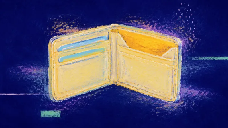 Measured Access A restored wallet with one open compartment and intact divisions, representing paced honesty, clear