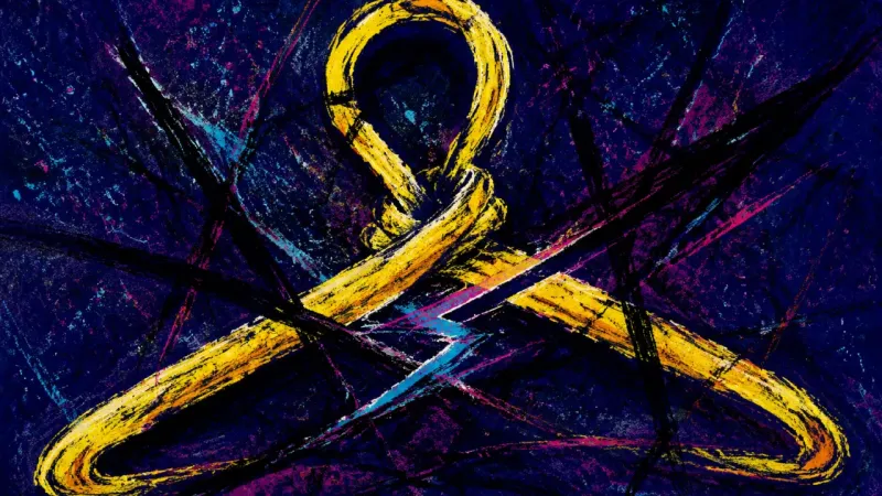 A clothes hanger crushed into a tangled shape, representing housing insecurity and the exhaustion of