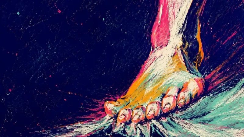 The Urgent Number A bare foot claws a bath mat into tight folds, symbolizing the urge to protect a learning streaks?