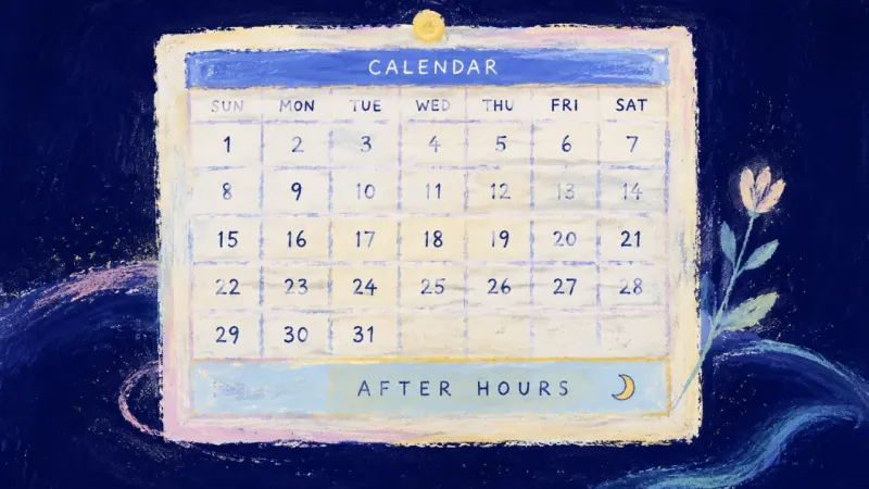 A restored calendar represents clear work-life boundaries, chosen availability, balanced exchange,⁡‍