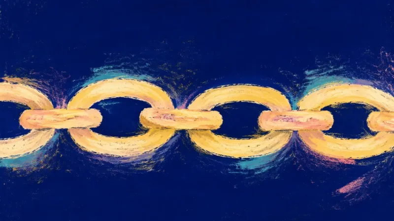 A restored chain representing an ambiguous relationship held with self-respect, its links forming a