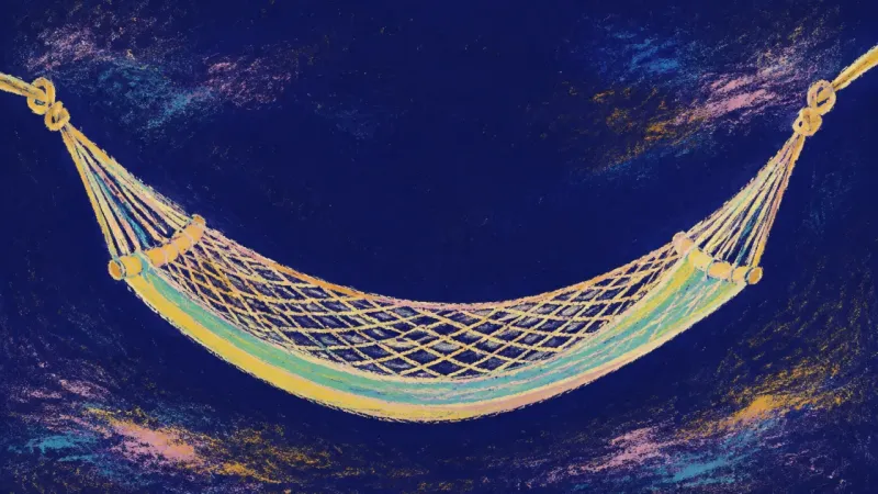 Recovery Reopened A fully opened hammock with an even lattice, representing protected recovery, shared support, and a