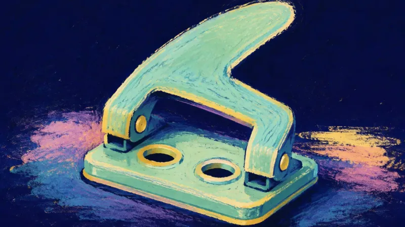 Measured Trust An orderly hole punch represents resolved defensiveness, measurable evidence, and balanced self-tr