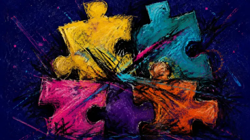 The Misfitted Whole A distorted jigsaw puzzle represents the paralysis of choosing familiar security over an untested