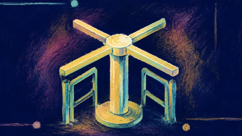 Open Rotation An abstract turnstile restored to balanced order, representing clear self-advocacy and a deliberate