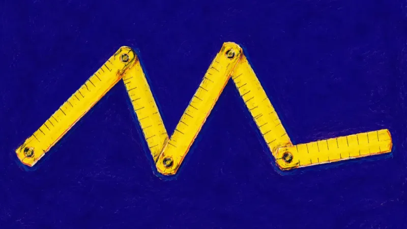Measured Ease A straightened folding ruler representing a warm, consistent workplace boundary that restores order,