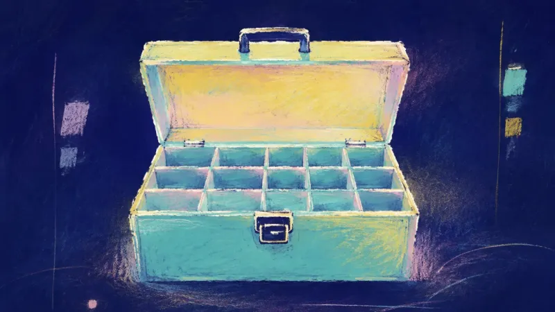 Tools Reclaimed An orderly toolbox representing daily life rebuilt around chosen routines while unresolved breakup6?