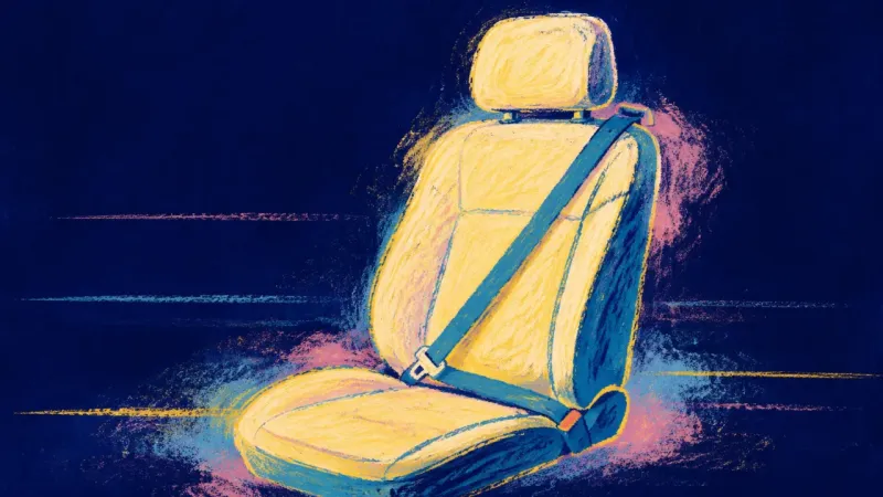 A Shared Route An abstract driver's seat restored to balanced order, representing shared responsibility, self-trust