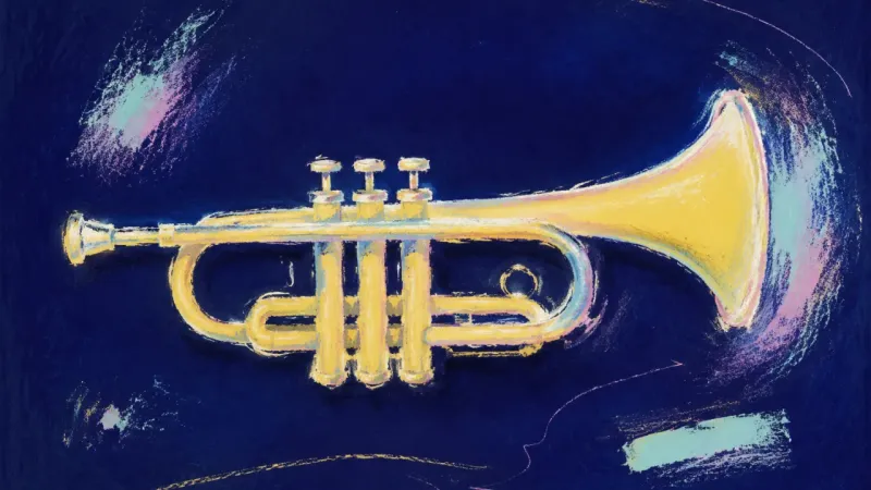 An abstract trumpet restored to balanced order, representing self-trust and a deliberate boundaryed